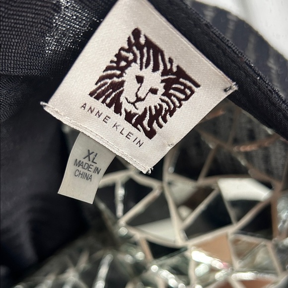 VINTAGE Anne Klein 2 Piece Black Sequin Cardigan With Matching Pants Set Sz XL - Picture 3 of 12